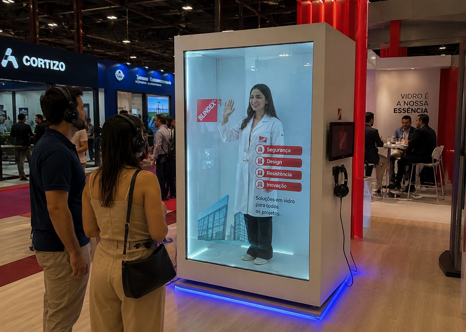 Projeção holográfica futurista 3